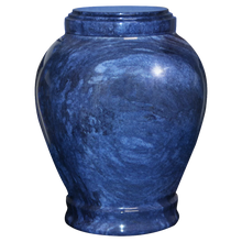 Load image into Gallery viewer, Large/Adult 220 Cubic Inches Embrace Blue Natural Marble Funeral Cremation Urn