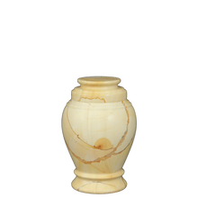 Load image into Gallery viewer, Small/Keepsake 15 Cubic Inch Love Teak Funeral Cremation Urn for Ashes