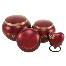 Load image into Gallery viewer, Small/Keepsake Red Brass Quest Funeral Cremation Urn, 25 cubic inches