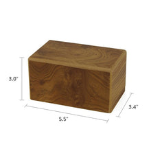 Load image into Gallery viewer, Natural Box Keepsake/Petite Funeral Cremation Urn for Ashes, 25 Cubic Inches