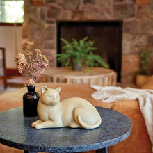 Load image into Gallery viewer, Small/Keepsake Fawn Cozy Cat Resin Funeral Cremation Urn, 25 Cubic Inches