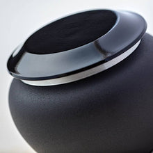Load image into Gallery viewer, Small/Keepsake Black Pagoda Aluminum Funeral Cremation Urn, 40 Cubic Inches