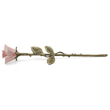 Load image into Gallery viewer, New, Solid Brass Pink Threaded Rose Keepsake Funeral Cremation Urn For Ashes