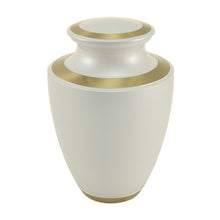 Load image into Gallery viewer, Adult 200 Cubic Inch Brass White Funeral Cremation Urn for Ashes