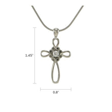 Load image into Gallery viewer, Stainless Steel Pewter Cross Funeral Cremation Pendant w/chain