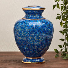 Load image into Gallery viewer, At Peace Memorials Essence Azure Large/Adult Cremation Urn 200 Cubic Inches