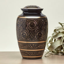 Load image into Gallery viewer, New, Solid Brass Classic Radiance Large Funeral Cremation Urn, 190 Cubic Inches