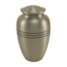 Load image into Gallery viewer, Solid Brass Classic Pewter Color Large Funeral Cremation Urn, 195 Cubic Inches