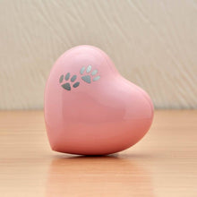 Load image into Gallery viewer, Arielle Pearl Pink Heart Paw Urn