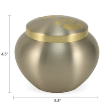 Load image into Gallery viewer, Small/Keepsake Pewter/Bronze Brass Quest Cremation Urn, 70 cubic inches