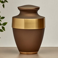 Load image into Gallery viewer, Large / Adult 200 Cubic Inch Bronze Color Brass Funeral Cremation Urn for Ashes