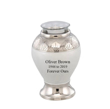 Load image into Gallery viewer, Large/Adult 200 Cubic Inches Elegance Pearl White Brass Funeral Cremation Urn
