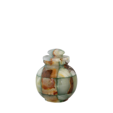 Load image into Gallery viewer, Small/Keepsake 15 Cubic Inch Triumph Onyx Green Marble Cremation Urn for Ashes