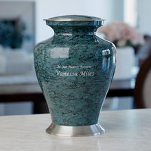 Load image into Gallery viewer, Large Funeral Cremation Urn for ashes, 200 Cubic Inches - Glenwood Gray Marble