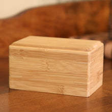 Load image into Gallery viewer, Small/Keepsake Bamboo Box Funeral Cremation Urn for Ashes, 40 Cubic Inches