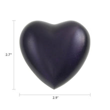 Load image into Gallery viewer, Purple Alloy & Brass Heart Keepsake Funeral Cremation Urn for Ashes,3 Cubic Inch