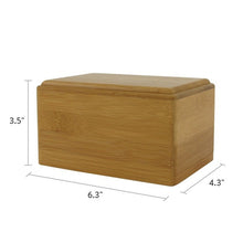 Load image into Gallery viewer, Small/Keepsake Bamboo Box Funeral Cremation Urn for Ashes, 40 Cubic Inches