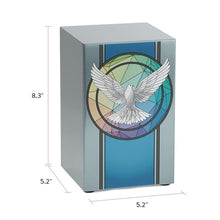Load image into Gallery viewer, At Peace Memorials Life Canvas Dove Pewter Adult Cremation Urn 200 CI