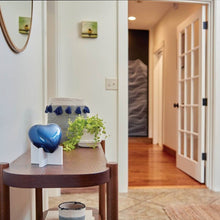 Load image into Gallery viewer, Small/Keepsake Blue Brass Arielle Heart Cremation Urn, 20 cubic inches