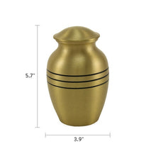 Load image into Gallery viewer, New, Solid Brass Classic Bronze Child/Pet Funeral Cremation Urn, 40 Cubic Inches