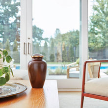 Load image into Gallery viewer, New,Solid Brass MAUS Earth Large Cremation Urn, 195 Cubic Inches