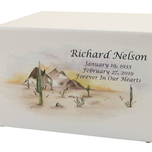 Load image into Gallery viewer, Large/Adult Desert Sunrise Box Funeral Cremation Urn for Ashes, 200 Cubic Inches