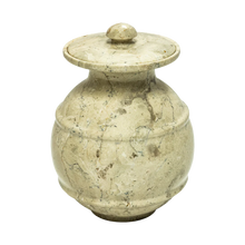 Load image into Gallery viewer, Avalon Cameo Cream Colored Marble Funeral Cremation Pet Urn