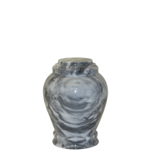 Load image into Gallery viewer, Small/Keepsake 15 Cubic Inches Embrace Cashmere Gray Marble Funeral Cremation Urn