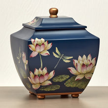 Load image into Gallery viewer, Waterlily Dragonfly Resin Adult 200 Cubic Inch Funeral Cremation Urn for Ashes