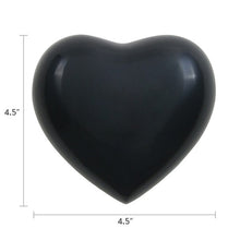 Load image into Gallery viewer, Small/Keepsake Black Brass Arielle Heart Cremation Urn, 20 cubic inches