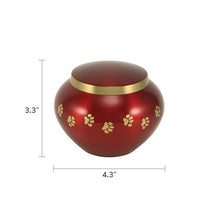 Load image into Gallery viewer, Small/Keepsake Red Brass Quest Funeral Cremation Urn, 25 cubic inches