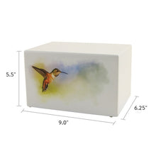 Load image into Gallery viewer, Large/Adult Somerset Hummingbird Box Cremation Urn for Ashes, 200 Cubic Inches