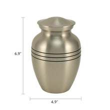 Load image into Gallery viewer, Solid Brass Classic Pewter Color Child/Pet Funeral Cremation Urn, 70 Cubic Inch