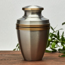 Load image into Gallery viewer, Adult 200 Cubic Inch Brass Pewter Funeral Cremation Urn for Ashes,