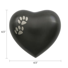 Load image into Gallery viewer, At Peace Memorials Arielle Heart Urn Slate Paw