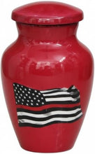 Load image into Gallery viewer, At Peace Memorials Firefighter Red Keepsake Urn for Ashes