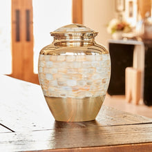 Load image into Gallery viewer, At Peace Memorials  Elite Mother of Pearl Large/Adult Funeral Cremation Urn for Ashes