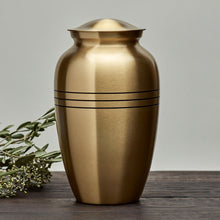 Load image into Gallery viewer, New, Solid Brass Classic Bronze Large Funeral Cremation Urn, 195 Cubic Inches