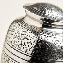 Load image into Gallery viewer, Large/Adult 210 Cubic Inches Silver Oak Funeral Cremation Urn for Ashes