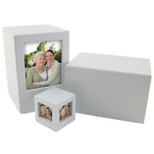 Load image into Gallery viewer, Large/Adult Somerset Box White, Full Size Funeral Cremation Urn for Ashes