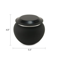 Load image into Gallery viewer, Small/Keepsake Black Pagoda Aluminum Funeral Cremation Urn, 40 Cubic Inches