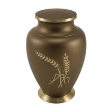 Load image into Gallery viewer, Adult 200 Cubic Inch Brass Brown Funeral Cremation Urn for Ashes