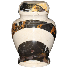 Load image into Gallery viewer, Small/Keepsake 15 Cubic Inch Carpel Cameo & King Marble Funeral Cremation Urn for Ashes