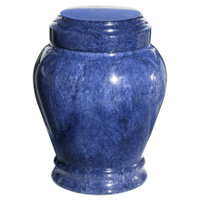Load image into Gallery viewer, Small/Keepsake 15 Cubic Inch Blue Embrace Funeral Cremation Urn for Ashes