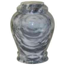 Load image into Gallery viewer, Small/Keepsake 15 Cubic Inches Embrace Cashmere Gray Marble Funeral Cremation Urn