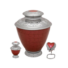 Load image into Gallery viewer, Small/Keepsake 4 Cubic Inches Elegance Pearl Red Brass Funeral Cremation Urn