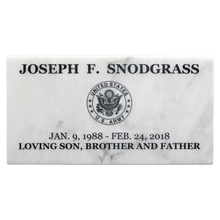 Load image into Gallery viewer, Grave Marker Antique White Marble