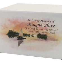 Load image into Gallery viewer, Large/Adult Somerset Sailboat Box Funeral Cremation Urn for Ashes 200 Cubic Inch