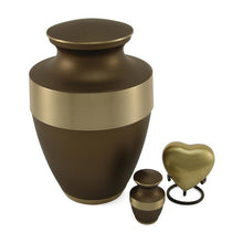 Load image into Gallery viewer, Large / Adult 200 Cubic Inch Bronze Color Brass Funeral Cremation Urn for Ashes