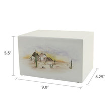 Load image into Gallery viewer, Large/Adult Desert Sunrise Box Funeral Cremation Urn for Ashes, 200 Cubic Inches
